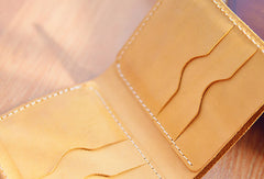 Handmade Leather billfold trifold wallet purse women small wallet vintage cute