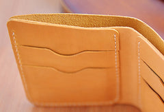 Handmade Leather billfold trifold wallet purse women small wallet vintage cute