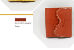Handmade Leather billfold trifold wallet purse women small wallet vintage cute