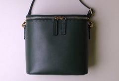 Leather bucket bag shoulder bag Green Red White black for women leather crossbody bag - EverHandmade