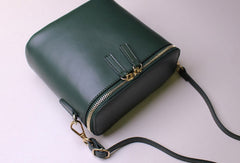 Leather bucket bag shoulder bag Green Red White black for women leather crossbody bag - EverHandmade