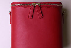 Leather bucket bag shoulder bag Green Red White black for women leather crossbody bag - EverHandmade