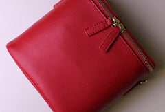 Leather bucket bag shoulder bag Green Red White black for women leather crossbody bag - EverHandmade