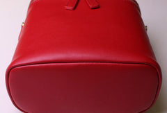 Leather bucket bag shoulder bag Green Red White black for women leather crossbody bag - EverHandmade