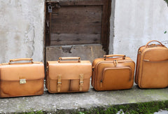 Handmade vintage womens leather messenger bags beige shoulder bags for women - EverHandmade