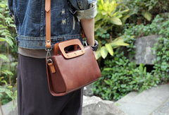 Handmade vintage satchel leather crossbody bag shoulder bag handbag for women - EverHandmade