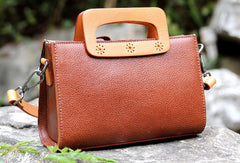 Handmade vintage satchel leather crossbody bag shoulder bag handbag for women - EverHandmade
