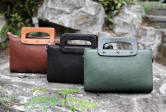 Handmade vintage satchel leather crossbody bag shoulder bag handbag for women - EverHandmade
