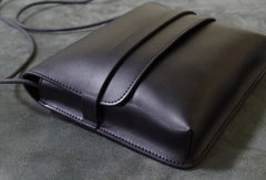 Handmade Leather shoulder bag black tassel for women leather crossbody bag