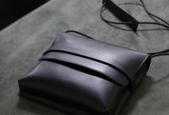 Handmade Leather shoulder bag black tassel for women leather crossbody bag