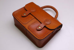 Handmade Leather satchel bag shoulder bag brown black for women leather crossbody bag