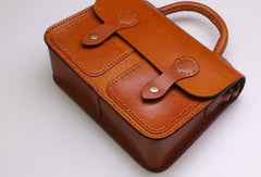 Handmade Leather satchel bag shoulder bag brown black for women leather crossbody bag