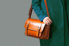 Handmade Leather satchel bag shoulder bag black brown for women leather crossbody bag
