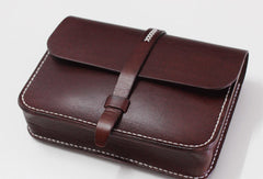 Handmade Leather satchel bag shoulder bag black red for women leather crossbody bag