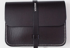Handmade Leather satchel bag shoulder bag black red for women leather crossbody bag