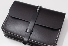 Handmade Leather satchel bag shoulder bag black red for women leather crossbody bag