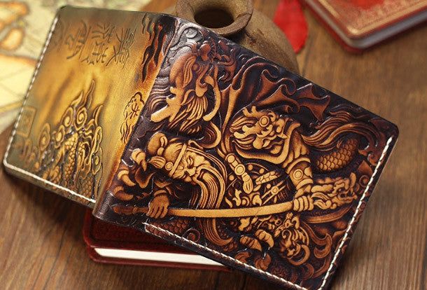  Men's 3D Genuine Leather Wallet, Hand-Carved, Hand-Painted,  Leather Carving, Custom wallet, Personalized wallet, Triforce and Holy  Relics, Legend of Zelda, Ocarina of Time Spiritual Stones : Handmade  Products