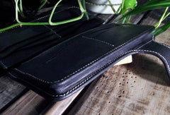 Handmade leather Biker wallet trucker wallet chain wallet long skull wallets leather men Black Tooled wallet