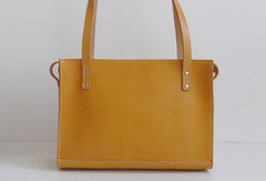 Handmade Leather handbag shoulder bag yellow for women leather shoulder bag