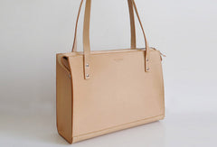 Handmade Leather handbag shoulder bag beige for women leather shoulder purse