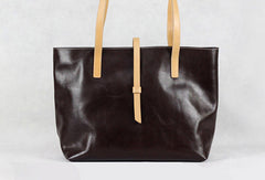 Handmade Leather bag tote shoulder bag black for women leather tote bag