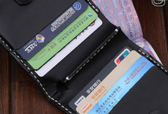 Handmade leather billfold wallet for men carved tooled wallet black eagle wallet - EverHandmade
