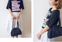 Handmade Leather purse shoulder bag constellation women leather handbag