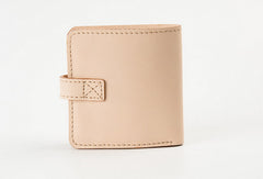 Handmade women billfold leather wallet beige vintage brown navy billfold wallet for her