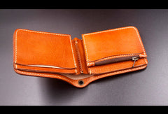Handmade billfold leather wallet men biker chain trucker leather billfold wallet for men him - EverHandmade