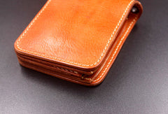 Handmade billfold leather wallet men biker chain trucker leather billfold wallet for men him - EverHandmade