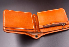 Handmade billfold leather wallet men biker chain trucker leather billfold wallet for men him - EverHandmade
