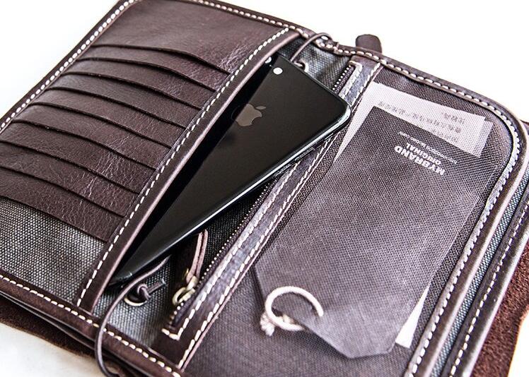 Men's Long Zipper Wallet with Clutch