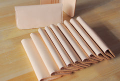 Handmade vintage purse leather wallet long phone wallet clutch wallet beige women men - EverHandmade