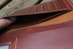Handmade womens leather wallet long wallet clutch wallet for women - EverHandmade