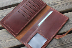 Handmade womens leather wallet long wallet clutch wallet for women - EverHandmade