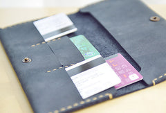 Handmade Women Leather Long Wallet Purse Clutch Wallet Constellation - EverHandmade