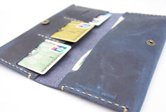 Handmade Women Leather Long Wallet Purse Clutch Wallet Constellation - EverHandmade