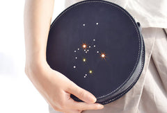 Handmade Leather round bag shoulder bag constellation women leather crossbody bag - EverHandmade