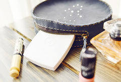 Handmade Leather round bag shoulder bag constellation women leather crossbody bag - EverHandmade