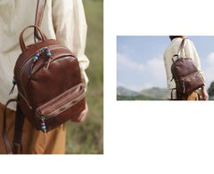 Brown Leather Backpack Womens Best Womens Backpack - Annie Jewel