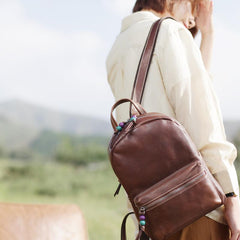 Brown Leather Backpack Womens Best Womens Backpack - Annie Jewel