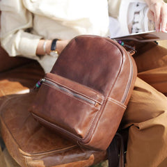 Brown Leather Backpack Womens Best Womens Backpack - Annie Jewel