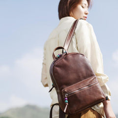 Brown Leather Backpack Womens Best Womens Backpack - Annie Jewel