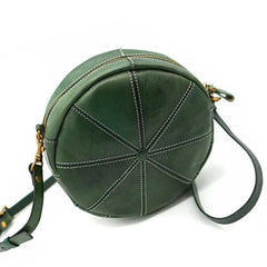 Green Round Leather Purse Leather Circle Purse - Annie Jewel