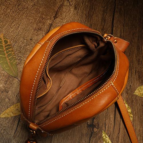  Vintage Women's Bag, Round Crossbody Bag, One Shoulder  Crossbody Circle Tote Bag, Large Capacity Daily Purse Handbag for Women  Girls (Brown) : Clothing, Shoes & Jewelry