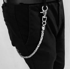 Badass Silver Motorcycle Pants Chain Skull Wallet Chain Long Biker Wallet Chain For Men