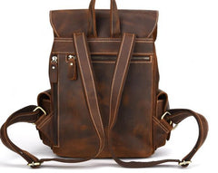 Vintage Leather Brown Mens Backpack School Backpack Travel Backpack Bags for Men