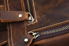 Vintage Leather Brown Mens Backpack School Backpack Travel Backpack Bags for Men