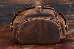 Vintage Leather Brown Mens Backpack School Backpack Travel Backpack Bags for Men