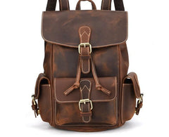 Vintage Leather Brown Mens Backpack School Backpack Travel Backpack Bags for Men